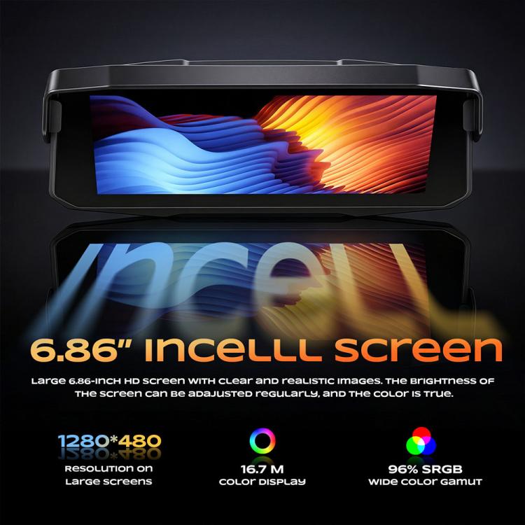 6.86-inch motorcycle wireless display screen with bright colorful navigation interface