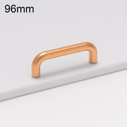 Aluminum cabinet pull handle, 96mm, gold tone U-shaped bar