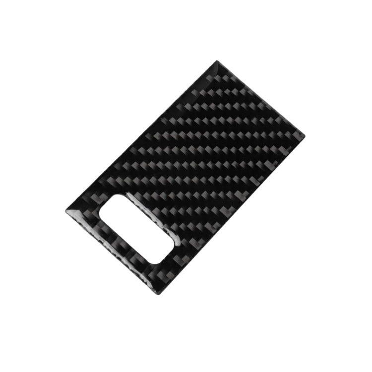 Carbon fiber-look reading light trim sticker, angled view with light opening cutout
