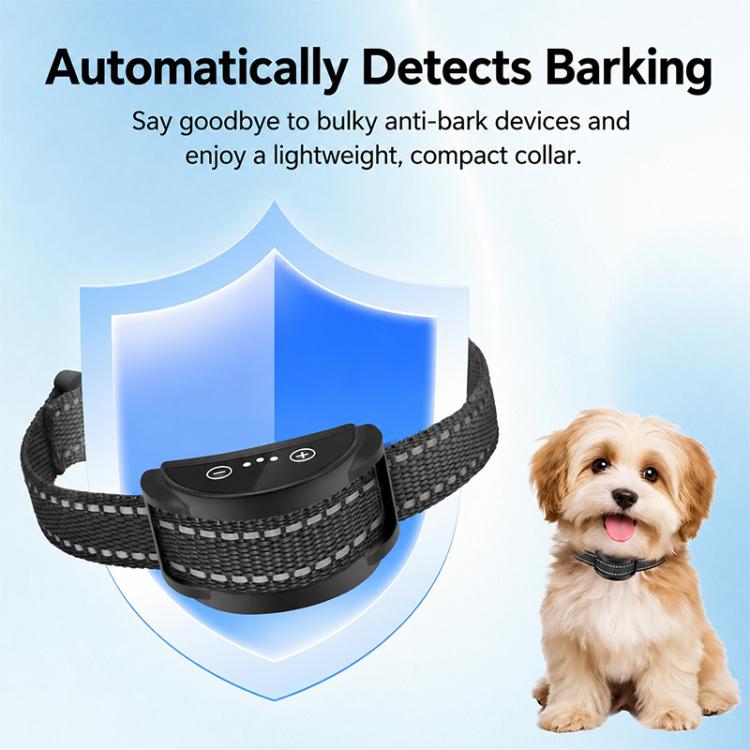 Black anti-bark training collar with curved control panel and small status lights