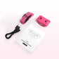 Pink cat training collar kit with control unit, USB cable, and instruction sheet