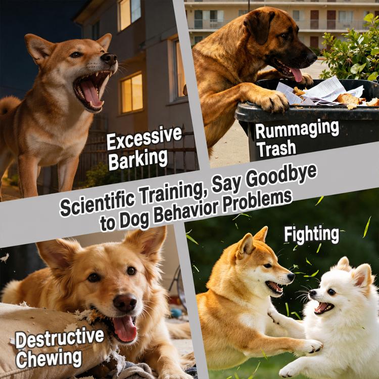 Remote anti-bark dog training collar concept with dogs and outdoor remote controller