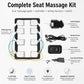 Car seat massage kit with air pads, control module, wiring harness, and seat switch
