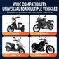 Universal motorcycle phone navigation holder shown on multiple vehicle mounts