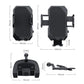 Car phone holder with black textured pads and clip arms; size diagram with measurements