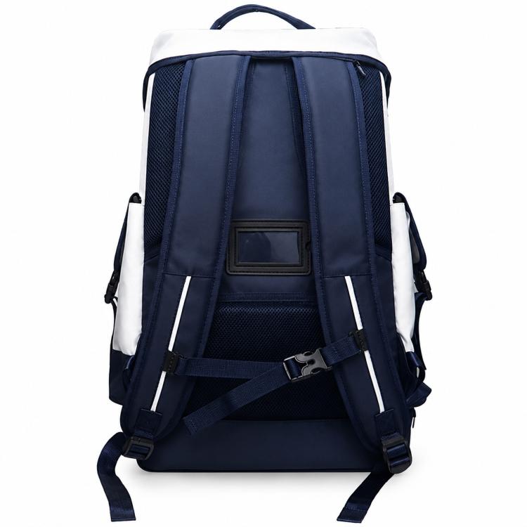 Komers paddle sports backpack, navy back panel with padded shoulder straps and rear pocket