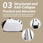 Structured white crossbody bag with anti-collapse shape and black side accents
