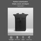 Black roll-top backpack with front buckle strap and padded top handle