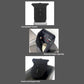 Black roll-top backpack with fold-over top flap and front strap buckle closure