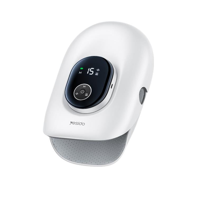 White airbag hand massager with dark control panel and side vent