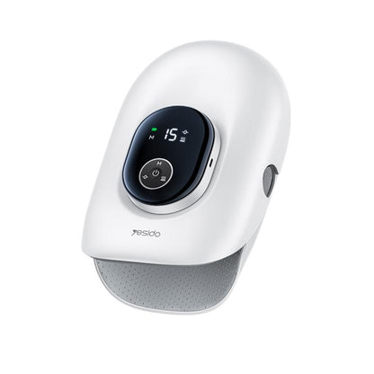 White airbag hand massager with dark control panel and side vent