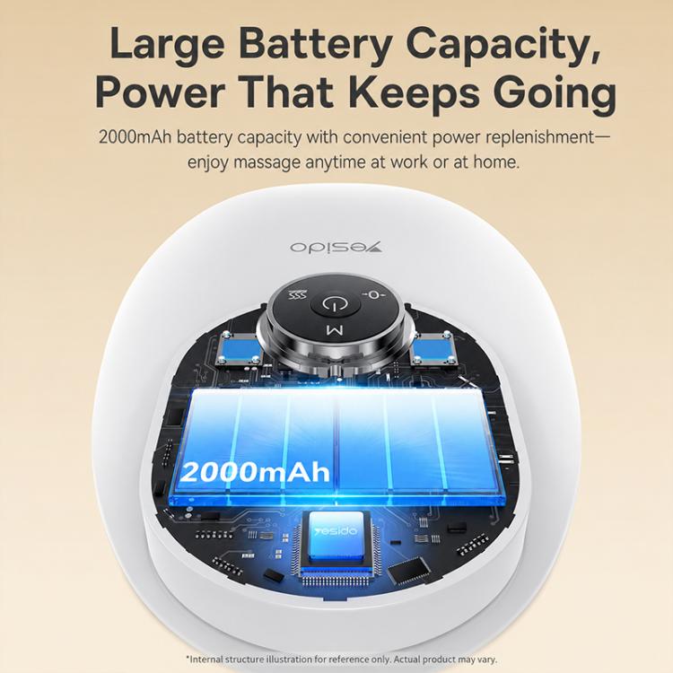 Airbag hand massager with visible internal circuitry and 2000mAh battery panel