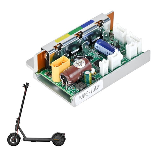Electric scooter motor controller circuit board with connectors and heat-sink