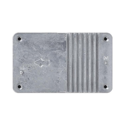 Motor controller metal cover plate with heat sink fins and stamped Z9