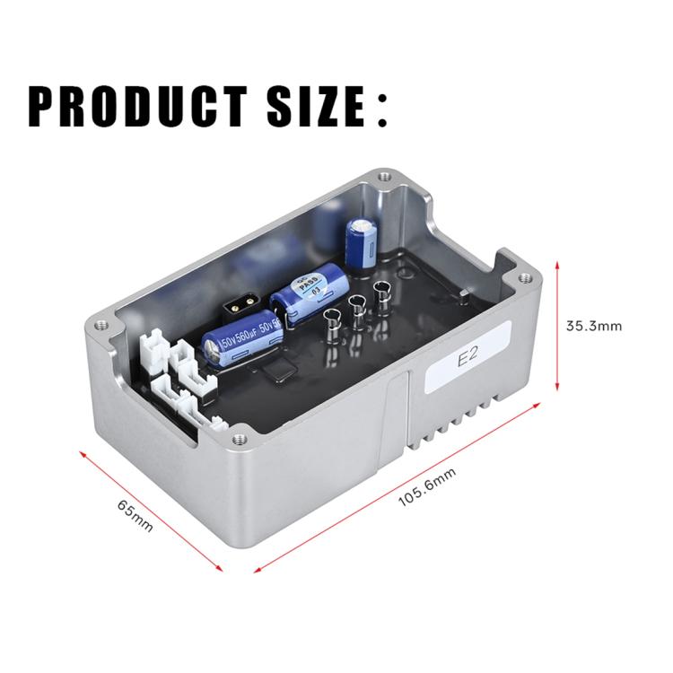 Electric scooter motor controller size diagram with 105.6 mm by 35.3 mm dimensions