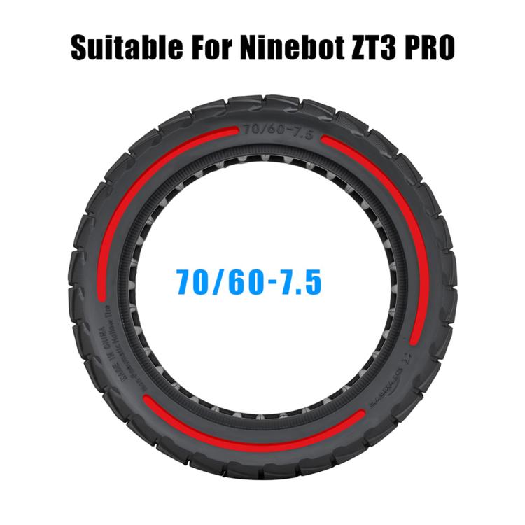 Off-road solid tire for Ninebot ZT3 Pro, size 70/60-7.5, red trim