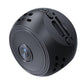 Black mini security camera body with side ports and circular lens
