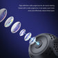Black mini security camera front lens with perforated side vents