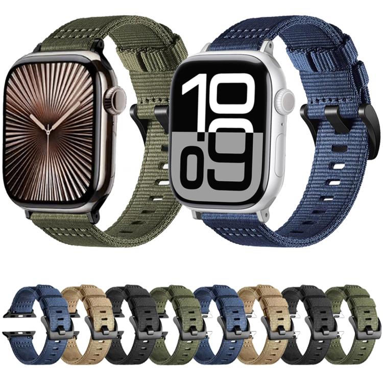 Canvas Nylon Pin Buckle Watch Band, For Apple Watch 46mm / 49mm / 45mm / 44mm