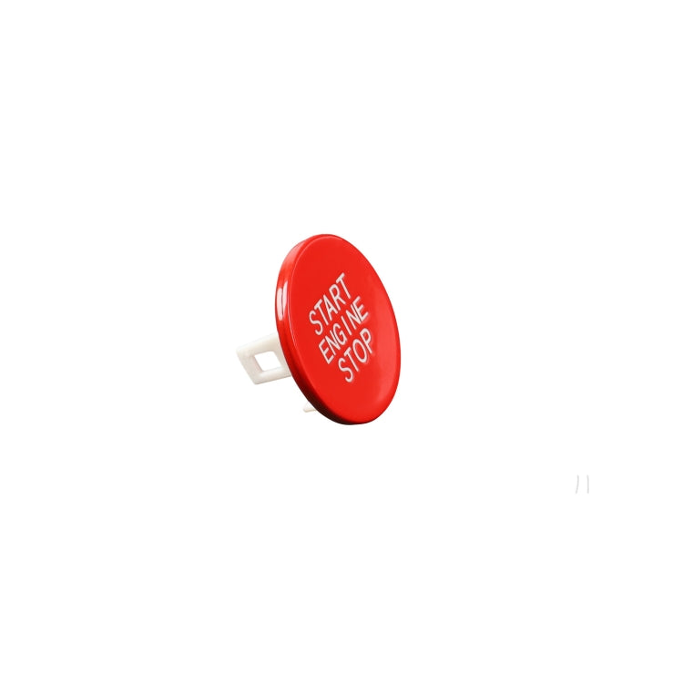 Red engine start/stop push button with side metal mounting prongs