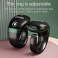 Adjustable smart counting prayer ring pair in black with green accent band, open fit