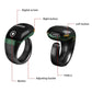 Adjustable smart prayer ring counter, glossy black with green accent, touch buttons