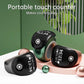 Smart prayer ring counters in black, rose gold, and green with round touch display