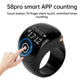 Black touch smart prayer ring counter with glowing button and display