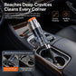 Handheld car vacuum cleaner cleaning console gaps with slim nozzle for detail areas