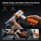 2-in-1 handheld car vacuum and tire inflator, orange detachable vacuum and inflator heads