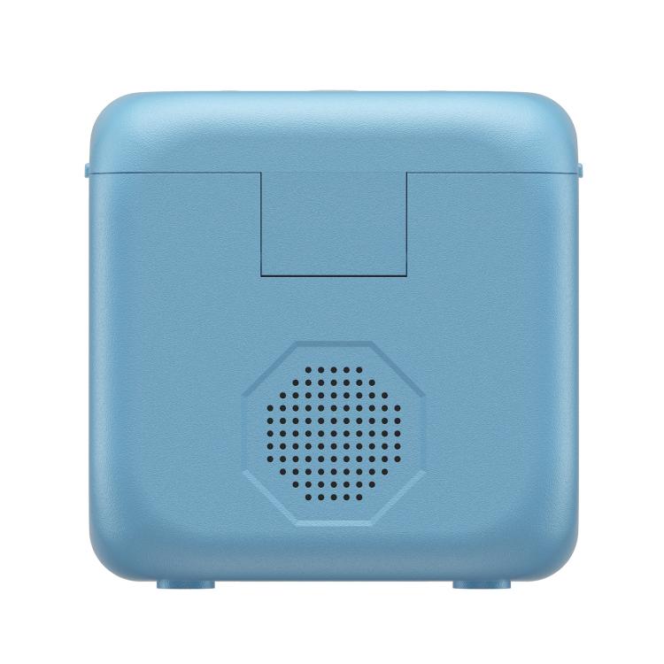 Blue kids printer back panel with speaker grille and vent holes