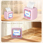 Kids AI printer with pink body, shows power on and power off steps