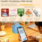 Kids AI printer with blue tabletop display, shows templates and image transfer icons
