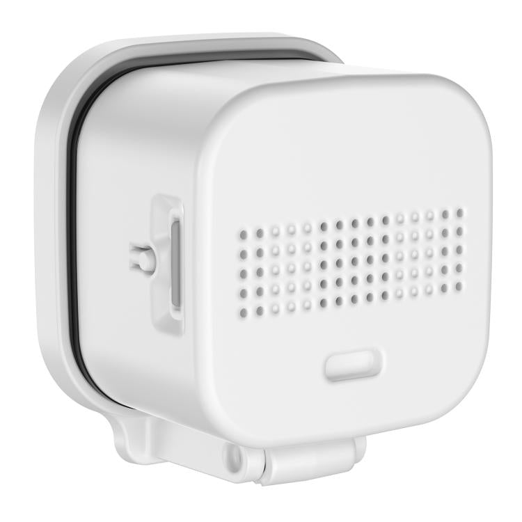 Wireless window security camera back panel with speaker grille and mounting bracket