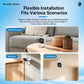 White wireless window security camera with adjustable stand, compact indoor monitor