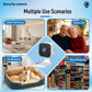 White wireless window security camera front view with lens and compact mounting base