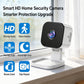 Wireless window security camera on white base with black lens cover