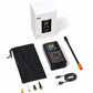 Electric tire inflator pump kit with carry bag, nozzles, USB cable, and hose