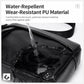 Black PU leather crossbody bag with water-repellent, textured exterior