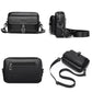 WEIXIER crossbody bag, black, front and side views with adjustable shoulder strap