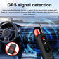 Handheld camera detector with antenna and vertical LED status lights on dark body