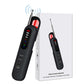 Black handheld camera privacy detector alarm with LED indicators and infrared antennas