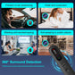 Handheld camera detector scanner with antenna and multi-color LED indicator on black body