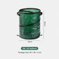 Foldable green leaf garbage bin with black trim and side carry handles