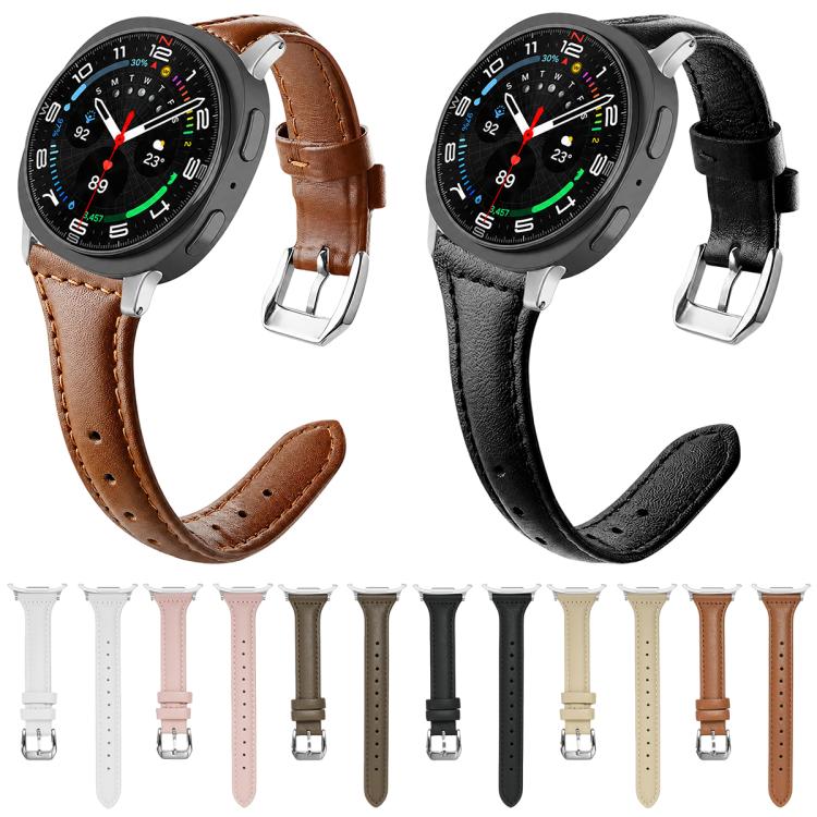 xDfind Slim Waist Vegan Leather Watch Band, For Galaxy Watch Ultra2 2026 / 2025 / 1 2024, For Galaxy Watch9 / 8 / 8 Classic