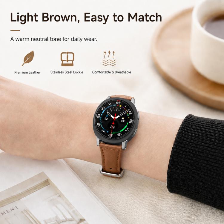 xDfind Slim Waist Vegan Leather Watch Band, For Galaxy Watch Ultra2 2026 / 2025 / 1 2024, For Galaxy Watch9 / 8 / 8 Classic