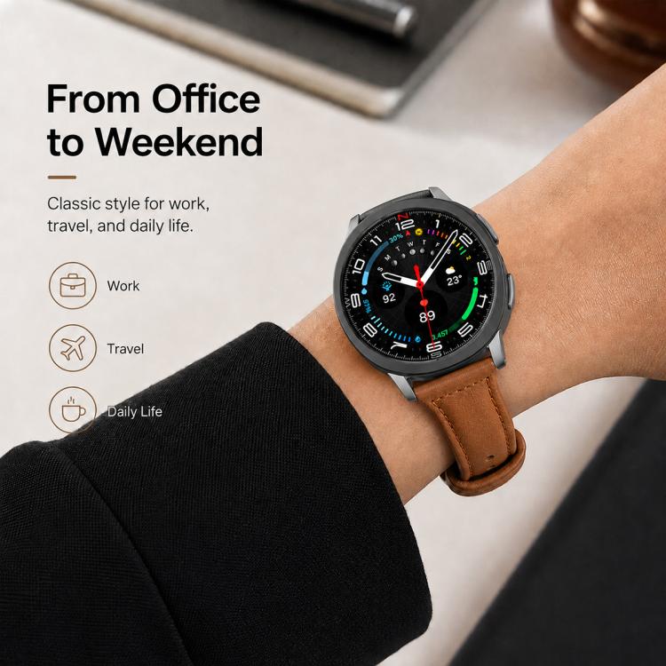 xDfind Slim Waist Vegan Leather Watch Band, For Galaxy Watch Ultra2 2026 / 2025 / 1 2024, For Galaxy Watch9 / 8 / 8 Classic