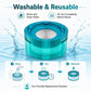 Washable turquoise post-filter replacement with pleated insert, ready to rinse