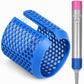 Replacement magnetic hair curler filter mesh, blue perforated metal sleeve