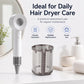 Internal dust filter mesh cylinder for Dyson hair dryer, shown with hair dryer nozzle